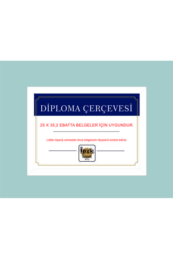 İpek Sanatsal Diploma Çerçevesi - Hakiki Camlı Ürün - 25X35,3 Ebatındaki Belgeler Için - Image 1