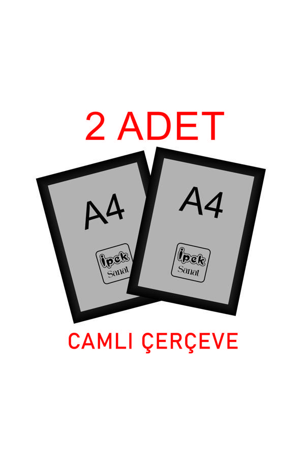 İpek Sanatsal (2 Ürün) A4 Ebatında Camlı Siyah Çerçeve - Image 1