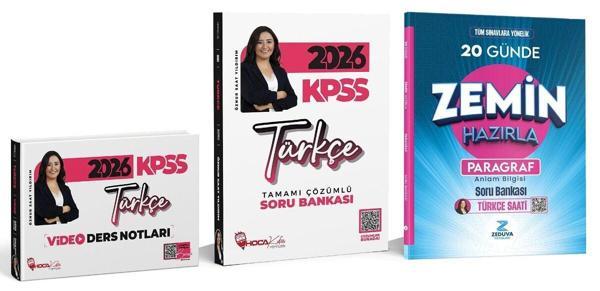 Hoca Kafası + Zeduva 2026 KPSS Türkçe Video Ders Notları + Paragraf 20 Günde Zemin Hazırla Soru Bankası 3 lü Set - Öznur - Hoca Kafası Yayınları - Image 1