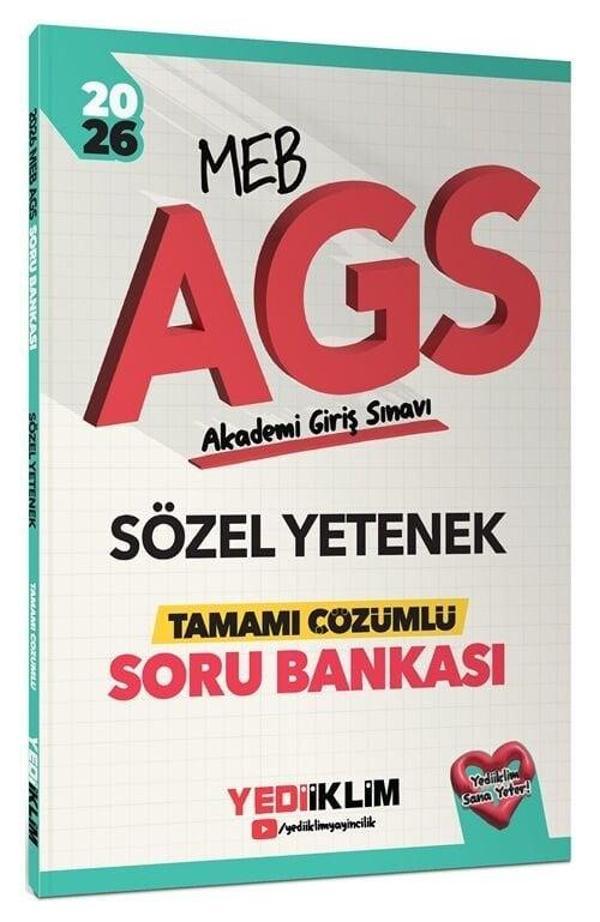 Yediiklim 2026 MEB-AGS Sözel Yetenek Soru Bankası Çözümlü Yediiklim Yayınları - Yediiklim Yayınları - Image 1