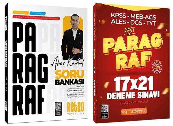 Retro + EVP 2026 KPSS ALES DGS TYT AYT Paragraf Soru Bankası + 21 REST Deneme 2 li Set - Aker Kartal Retro + EVP Akademi - Retro Yayıncılık - Image 1