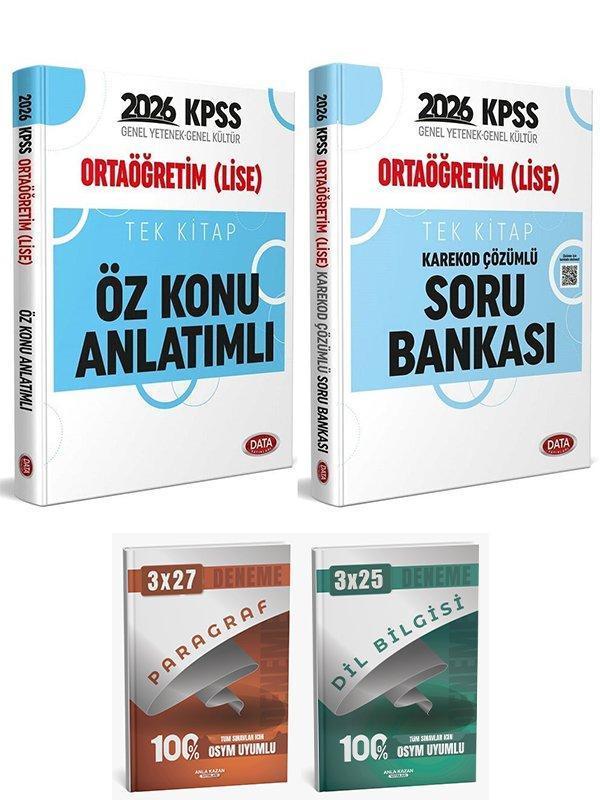 Data 2026 KPSS Ortaöğretim Lise Öz Konu Anlatımlı + Soru Bankası 2 li Set Anla Kazan Paragraf - Data Yayınları - Image 1