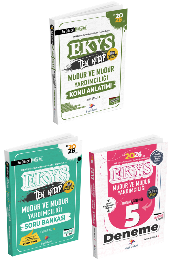 Dizgi Kitap 2026 Meb Ekys Müdür Ve Yardımcılığı Konu Anlatımı + Soru Bankası + 5 Deneme 3 Lü Set - Fatih Sesli Dizgi Kit - Dizgi Kitap Yayınları - Image 1