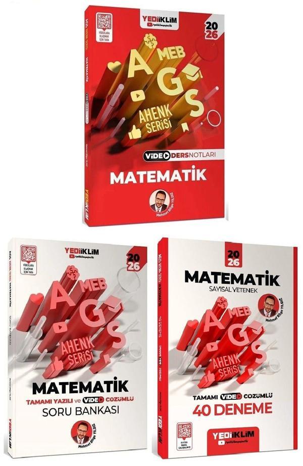 Yediiklim 2026 MEB-AGS Sayısal Yetenek-Matematik Video Ders Notları + Soru Bankası + 40 Deneme 3 lü Set Ahenk Serisi - M - Yediiklim Yayınları - Image 1