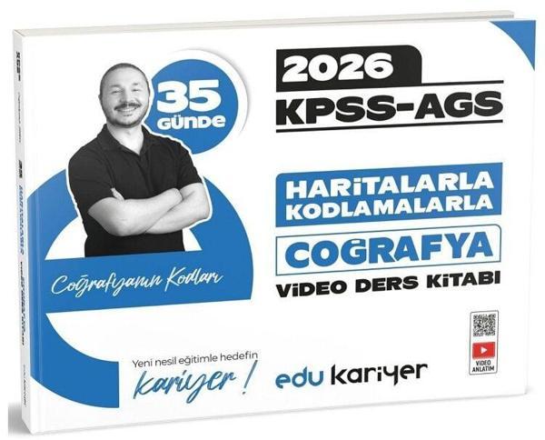 EDU Kariyer 2026 KPSS MEB-AGS 35 Günde Haritalarla Kodlamalarla Coğrafyanın Kodları Video Ders Notları Kitabı - Yunus Tu - KR Akademi - Image 1