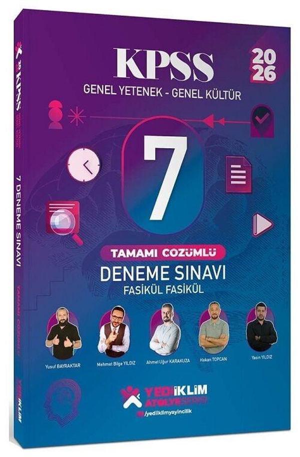 Yediiklim 2026 KPSS Genel Yetenek Genel Kültür Atölye 7 Deneme Fasikül Çözümlü Yediiklim Yayınları - Yediiklim Yayınları - Image 1