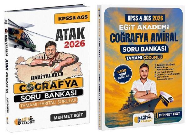 Eğit Akademi 2026 KPSS MEB-AGS Haritalarla Atak + Amiral Coğrafya Soru Bankası 2 li Set - Mehmet Eğit Eğit Akademi - Mehmet Eğit - Image 1