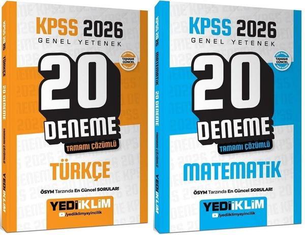 Yediiklim 2026 KPSS Türkçe + Matematik 20+20 Deneme 2 li Set Yediiklim Yayınları - Anla Kazan Yayınları - Image 1