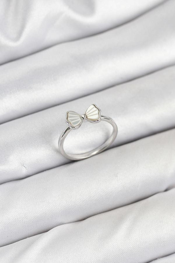 Zarif Kadın için Silver Pirinç Fiyonk Stil Yüzük - Image 1