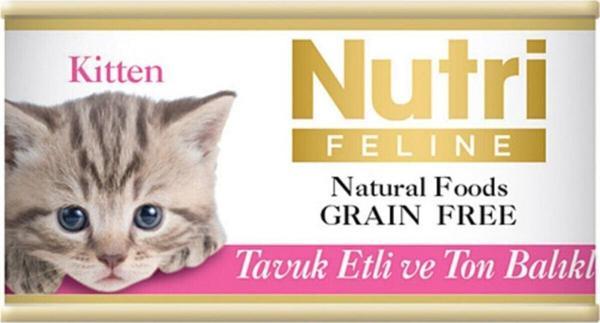 Nutri Feline Tahılsız Tavuklu Ton Balıklı Yavru Kedi Konservesi 85 Gr X 12 Adet - Image 1