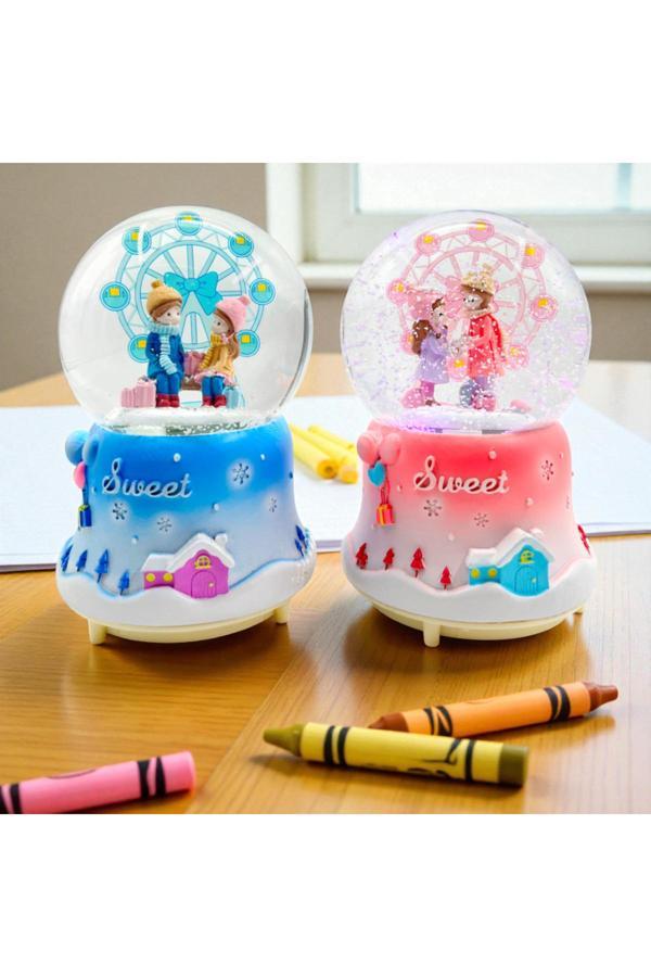Alpjoy Hediyelik Kar Küresi Büyük Boy Işıklı Sesli Müzikli Kar Küresi 1 Adet - Image 1