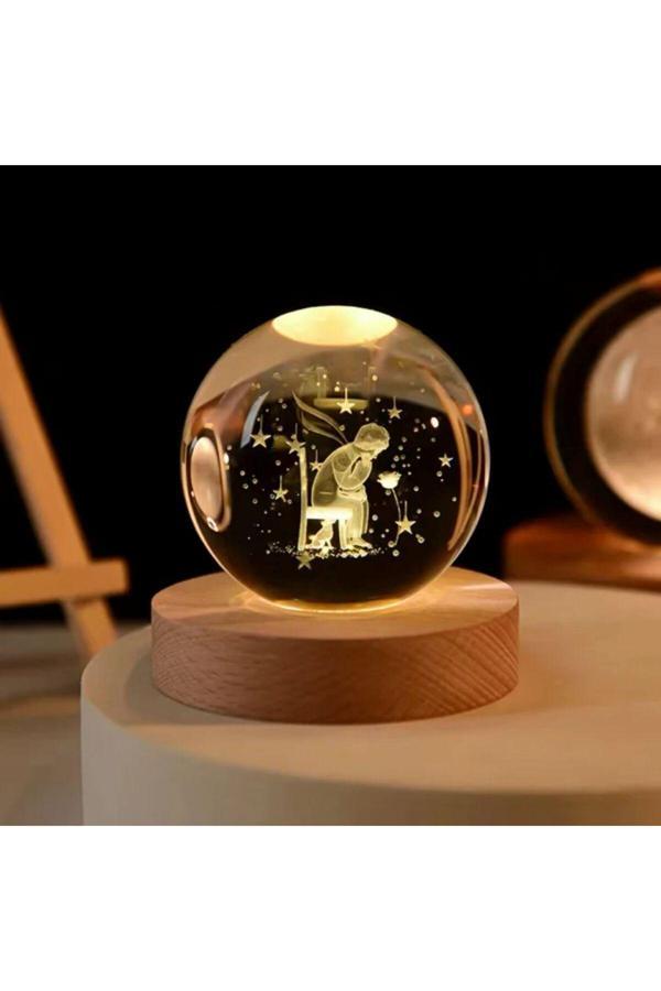 Alpjoy Dekoratif Düşünen Adam Tasarımlı Ahşap Altlıklı Cam Küre - Image 1