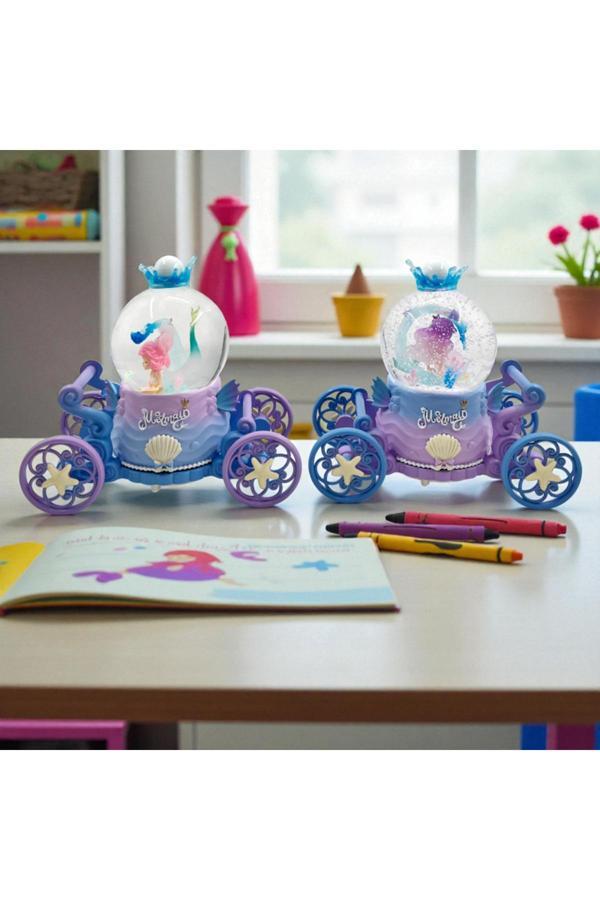 Alpjoy Deniz Kızı Hediyelik Kar Küresi Büyük Boy Tekerlekli Işıklı Sesli Müzikli Kar Küresi 1 Adet - Image 1