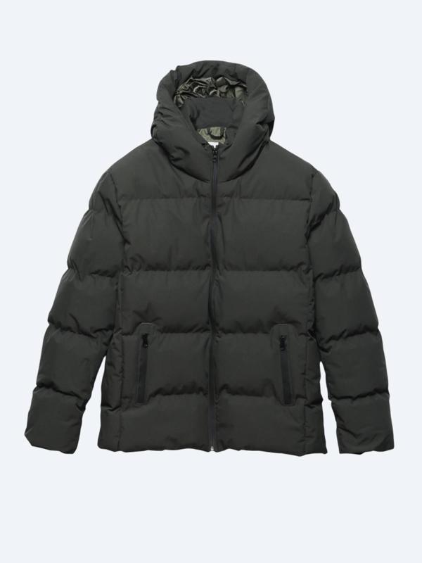 Haki Regular Fit Kapüşonlu Casual Dokuma Mont - Image 1