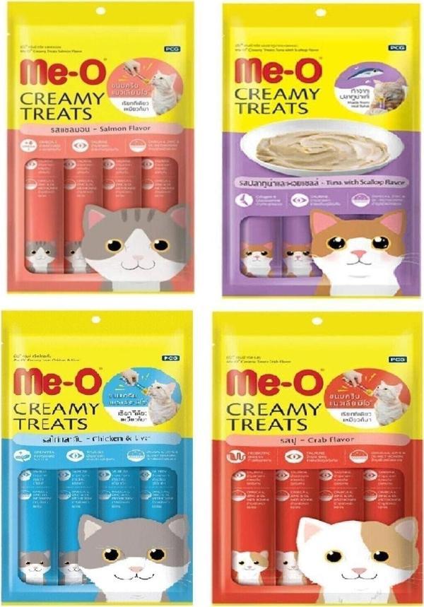 Me-O Creamy Treats 4 Çeşit Karma Sıvı Kedi Ödülü X 4 Adet - Image 1