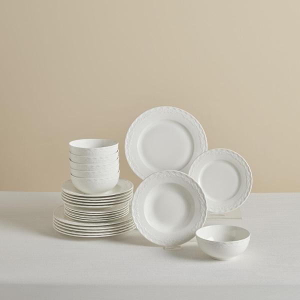 Karaca Forever Bone Nate 24 Parça 6 Kişilik Yemek Takımı - Image 1