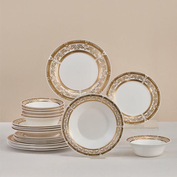 Karaca Forever Bone Goldenia 24 Parça 6 Kişilik Yemek Takımı - Image 1