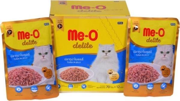 Me-O Delite Tuna With Jelly Tuna Balıklı 70 Gr X 12 Adet Premium Kedi Pouch - Image 1