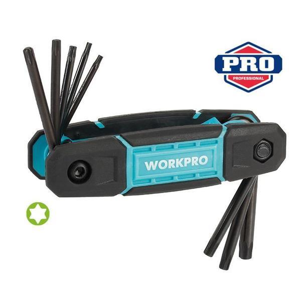 WORKPRO WP222030 8 Parça CR-V Çakı Tipi Torx Profesyonel Allen Anahtar Takımı - Image 1