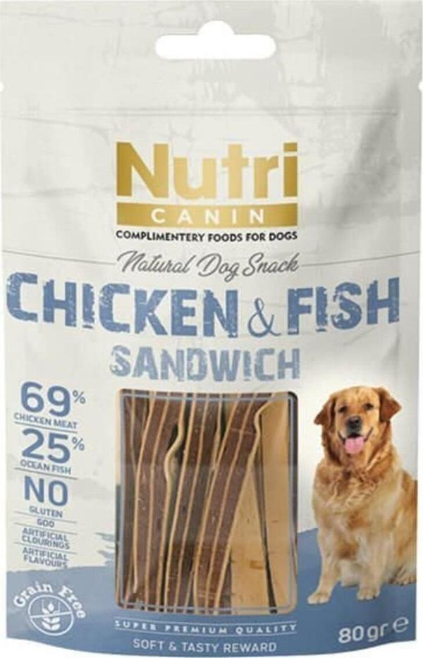 Nutri Canin Tahılsız Tavuklu Ve Balıklı Köpek Ödülü 80 Gr - Image 1