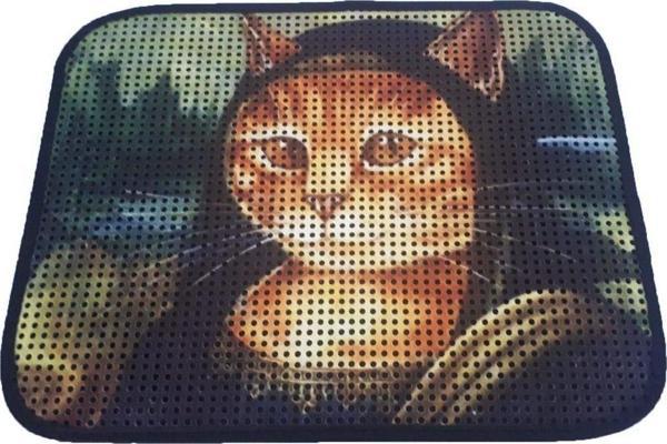 Miapet Elekli Desenli Kedi Tuvalet Önü Paspası 60 X 45 Cm Mona - Image 1