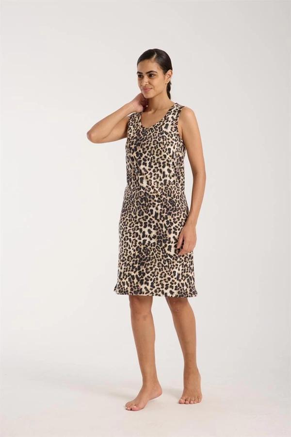 Giyim Kadın Leopar Desenli Gecelik - Image 1