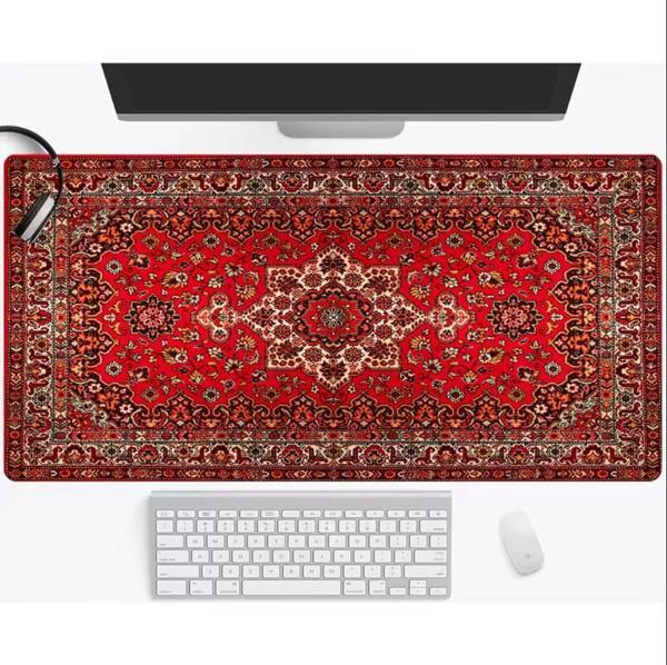 SGE TEKNOLOJİ 90X40 CM KIRMIZI HALI GÖRSELİ KAYDIRMAZ TABAN SPEED YÜZEY OYUNCU MOUSE PAD GAMİNG - Image 1