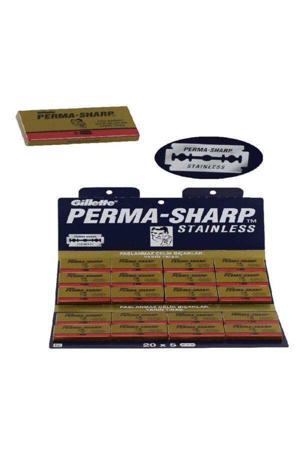 Permasharp Stainless Yaprak Tam Jilet Tıraş Bıçağı 100'Lü  20 X 5 Cm - Image 1