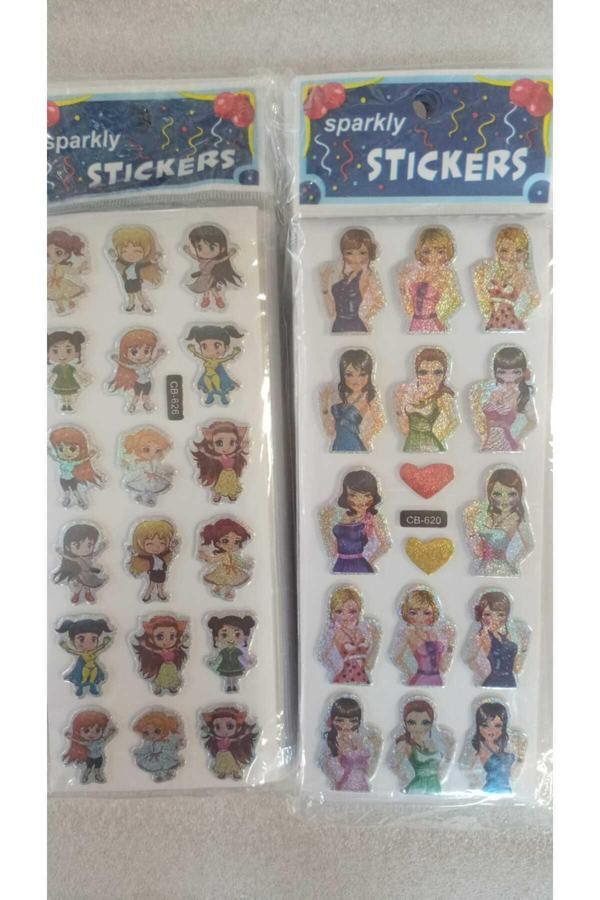 Bade Toys Sparkly Stıckers Ponpon Kız Temalı Kabartma Stıcker 2 Kartela - Image 1