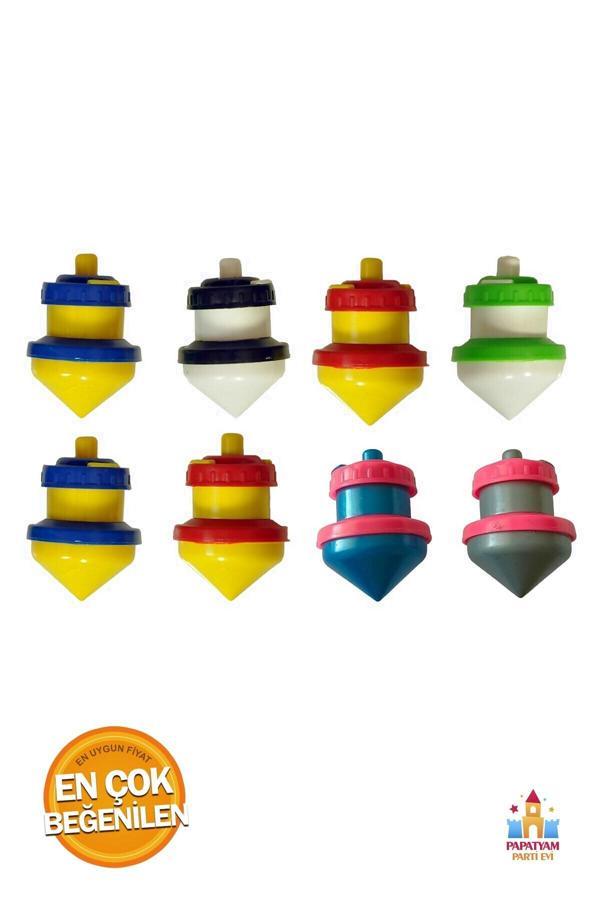Papatyampartievi Plastik Topaç 8 Adet - Kendinden Dönen Özel Tasarım Topaç Seti - Image 1