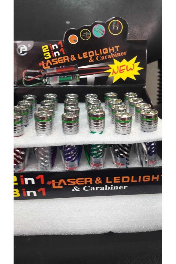 Atlas Shop 3 Fonksiyonlu Kırmızı Beyaz Işıklı Led Lazer Kedi Köpek Oyuncak Anahtarlık 3 Adet - Image 1