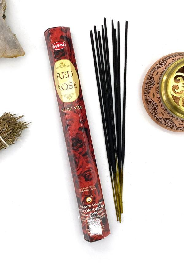 Hem Tütsü Hem Kırmızı Gül Çubuk Tütsü Red Rose Incense Sticks - Image 1