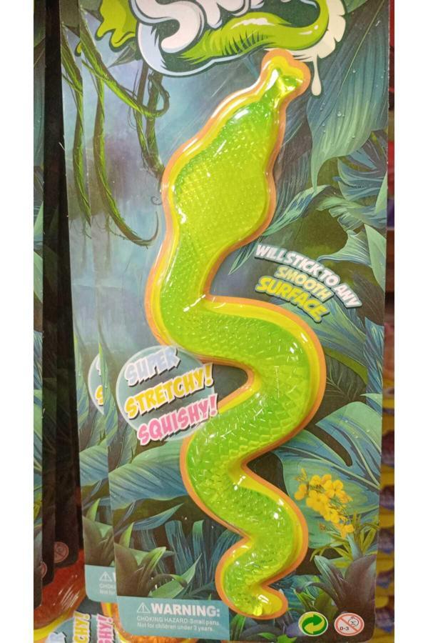 Atlas Toys Yılan Yumuşak Esneyen Uzayabilen Yılan Büyük Boy Stretchy Snake Sarı 19 Cm - Image 1