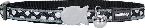 Reddingo Siyah Üzerine Beyaz Benekli Kedi Boyun Tasması 12mm / 20-32 cm - Image 1