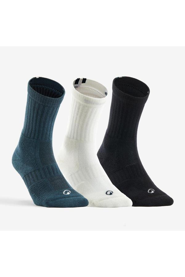 Decathlon Artengo Tenis Çorabı - Uzun Konçlu - 3 Çift - Mavi/Beyaz/Yeşil - Rs 500 - Image 1
