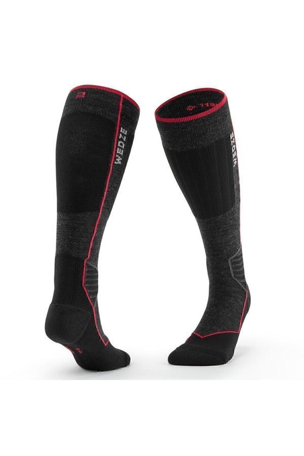 Decathlon Yetişkin Yün Kayak / Snowboard Çorabı - Siyah - 900 - Image 1