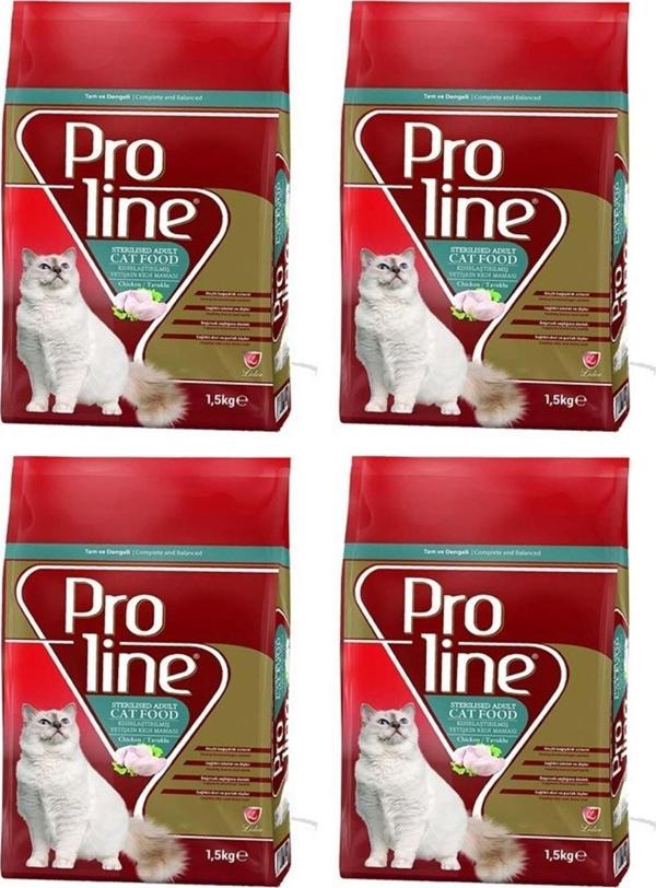 Proline Tavuklu Kısırlaştırılmış Kedi Maması 1.5 Kg X 4 Adet - Image 1