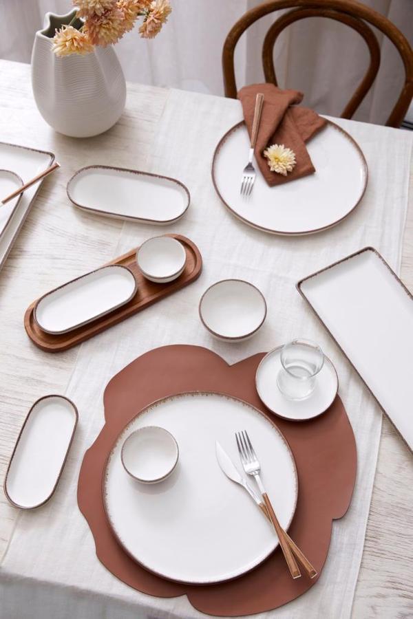 Kütahya Porselen Bone Nordic 6 Kişilik 15 Parça Kahvaltı Takımı Krem File - Image 1