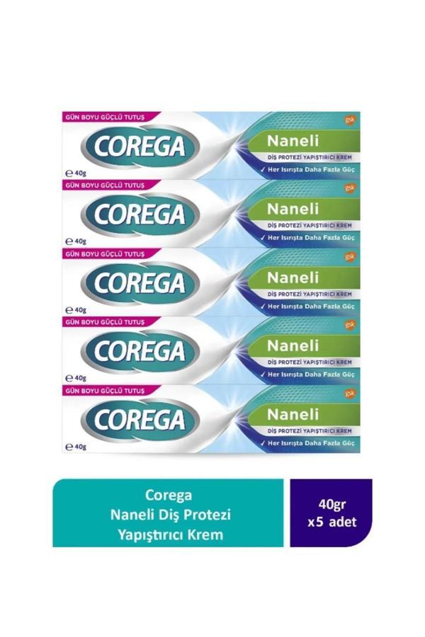 Corega Süper Protez Yapıştırıcı Naneli Krem 40 gr 5 Adet - Image 1