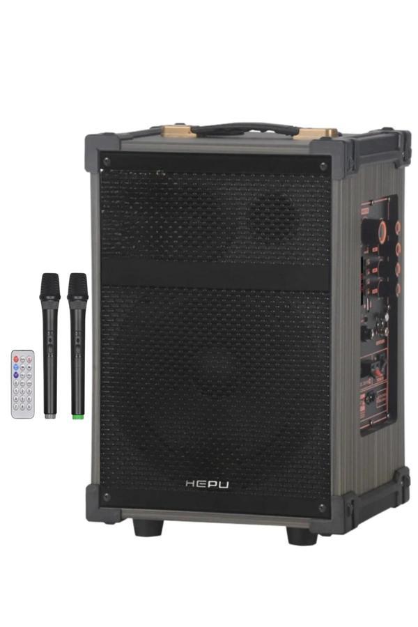 Hepu Hp-977 Partybox Bluetooth Hoparlör 12 Woofer 50W Güç 2 Kablosuz Mikrofon Kumanda - Image 1