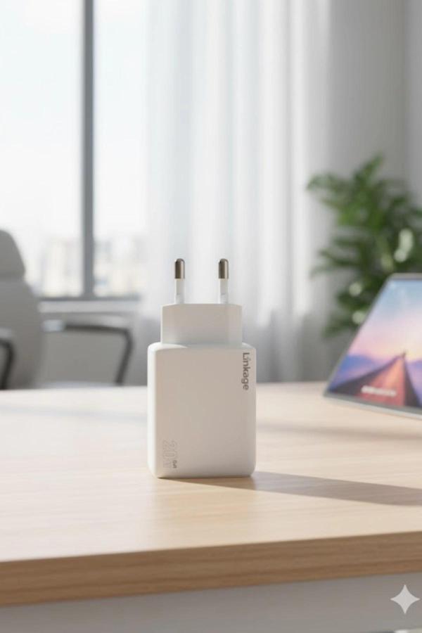 Linkage Lkc-46 20W USB-C+USB-A Dual Port GaN Hızlı Şarj Adaptör - Image 1