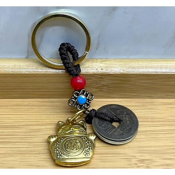 Metal Şans Ve Bereket Kedisi Anahtarlık - Image 1