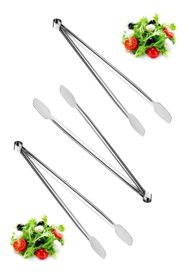 Pratikoutdoor Paslanmaz Çelikten (Krom) Et Mangal Izgara Maşası 34Cm - 1 Adet - Image 1