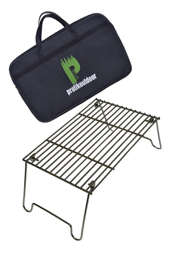 Pratikoutdoor Krom Kaplama Katlanır Ateş Üstü Izgara Ve Taşıma Çantası - Image 1