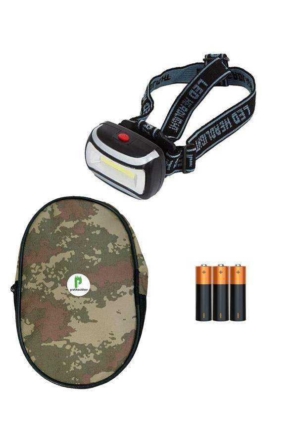 Pratikoutdoor Pilli Kafa Lambası, 3 Fonksiyonlu Led Işıklı Kafa Lambası Ve Çant - Image 1