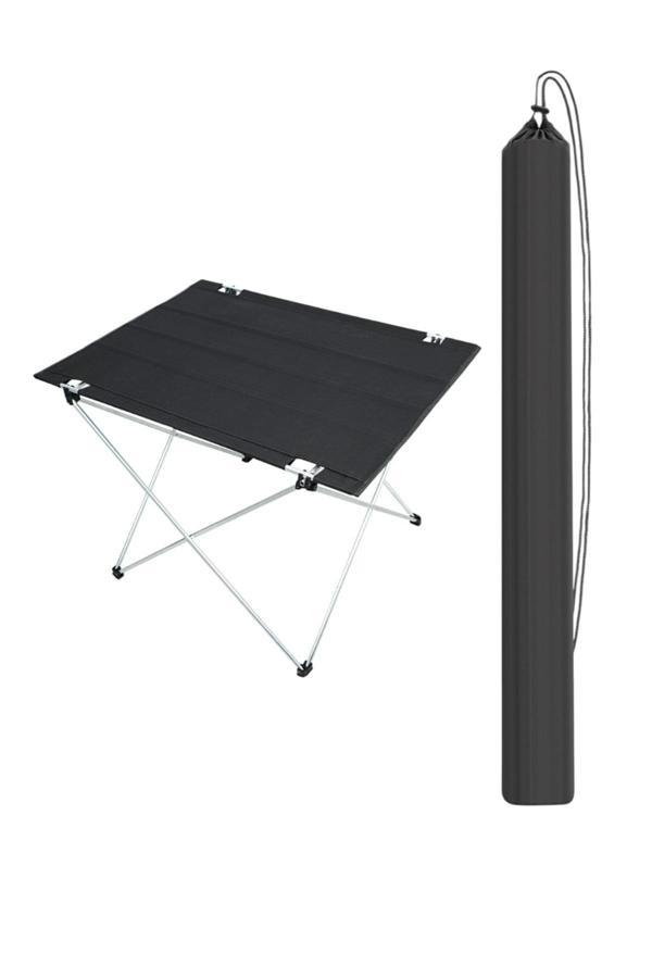 Pratikoutdoor Katlanabilir Kumaş Kamp Ve Piknik Masası - Çantalı Siyah - Geniş Model - Image 1