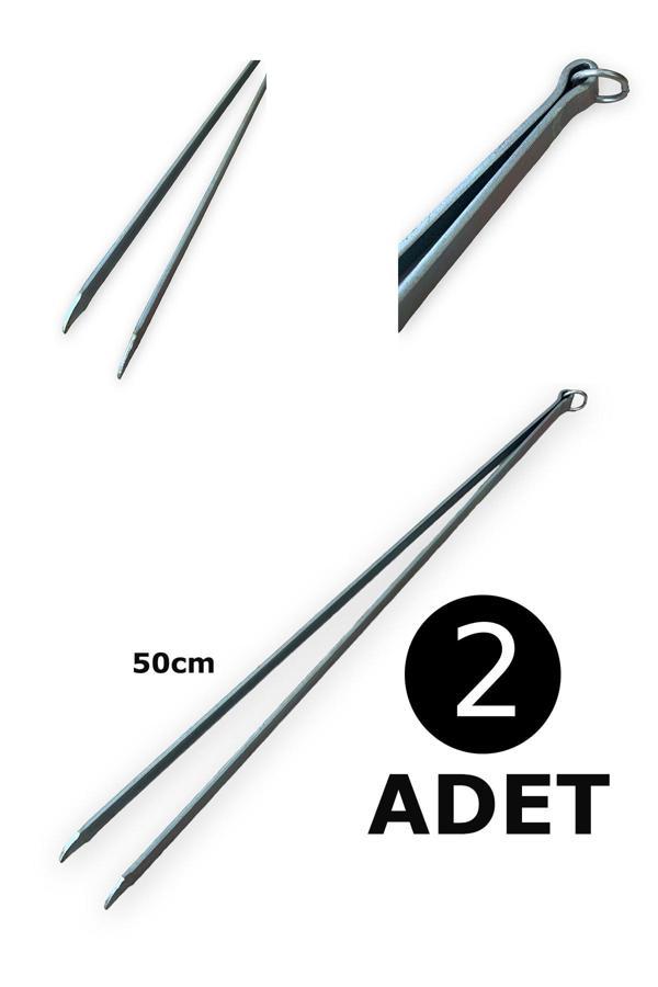 Pratikoutdoor Paslanmaz Soba Kuzine Mangal Köz Kömür Maşası 50Cm 2 Adet - Image 1