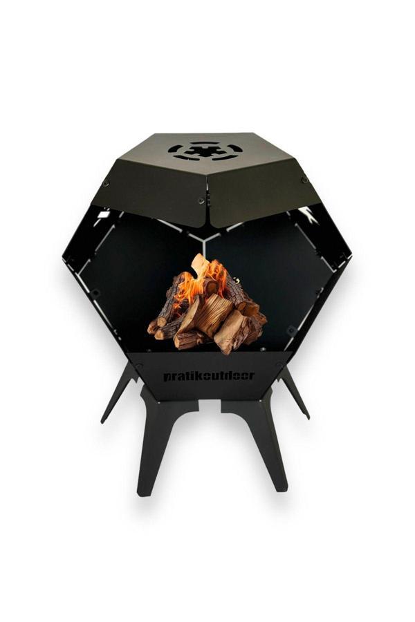 Pratikoutdoor Miğfer Ateş Çukuru, Orman Ve Bahçe Şöminesi, Ateş Standı - Image 1