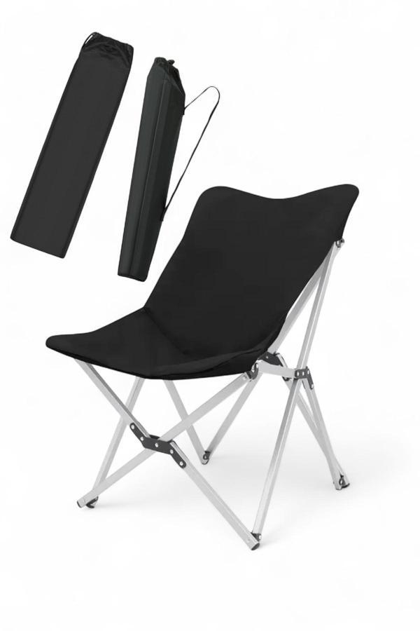 Pratikoutdoor Katlanabilir Lüx Kamp Ve Piknik Sandalyesi - Kalın Alüminyum İskelet - Taşıma Çantalı - Siyah - Image 1