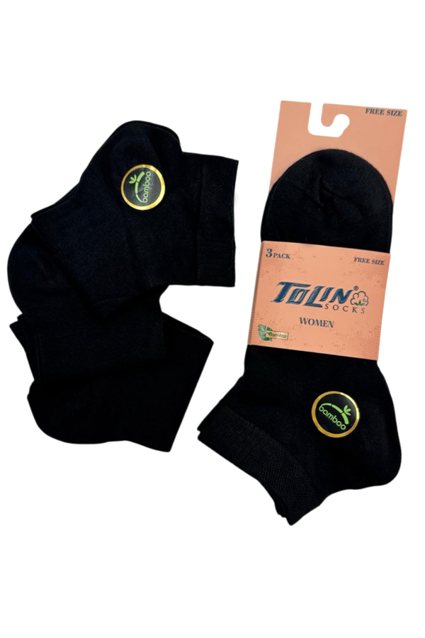 Kadın 3 lü Bambu Patik Çorap Seti 20538 - Image 1